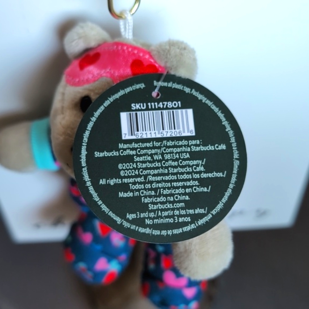 Bearista Plush Keychain Starbucks Mexico Limited Edition Valentines Collection - Picture 2 of 6